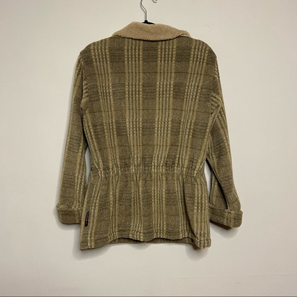Woolrich Polartec Vintage Plaid Teddy Jacket Collared Full Zip Pockets Outdoor - Picture 2 of 9